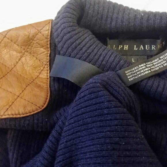 100% Cashmere Ralph Lauren navy sweater Large - Picture 3 of 7